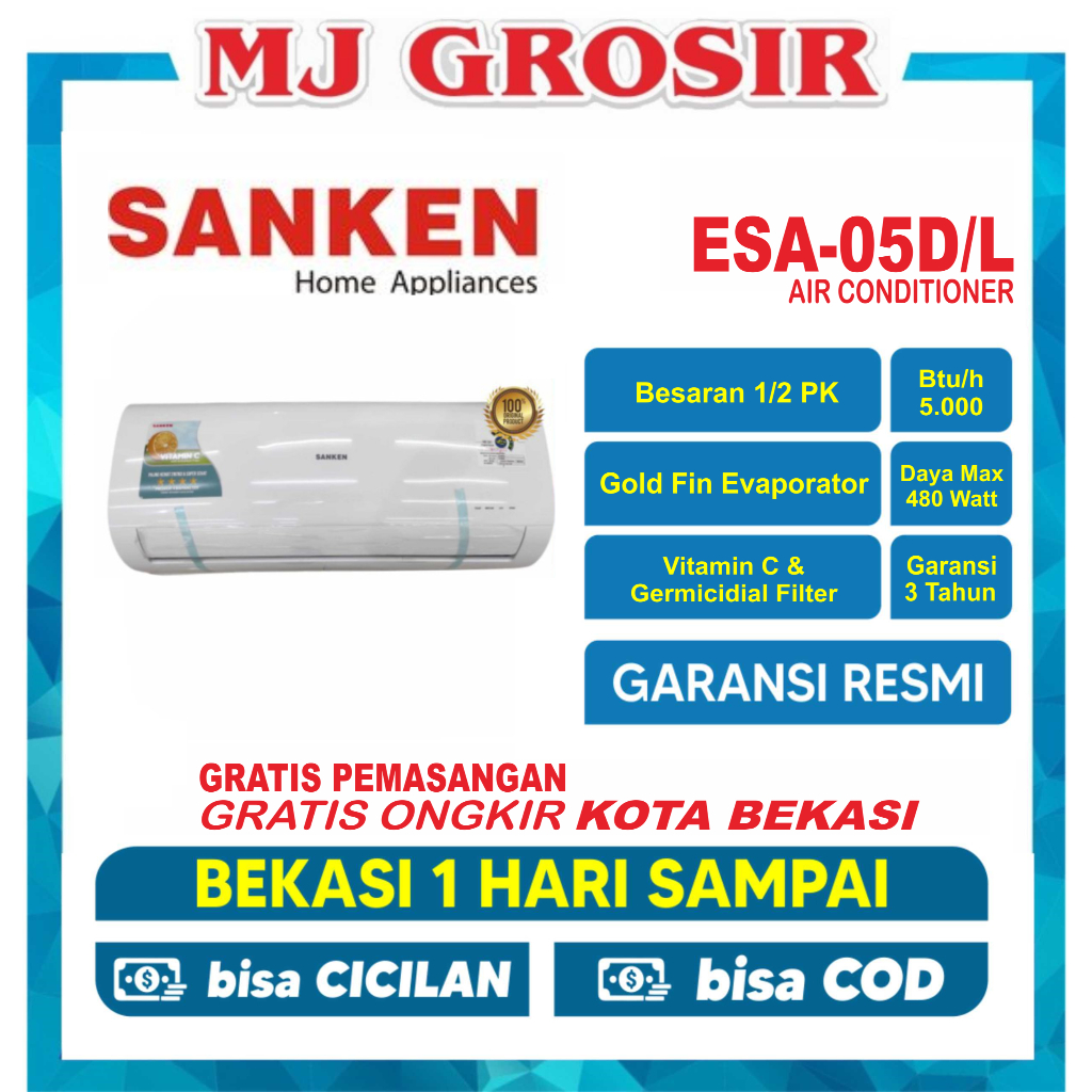 Jual AC SANKEN EC 5 ESA D 0 5 PK 1 2 PK PASANG R32 STANDARD LOW WATT