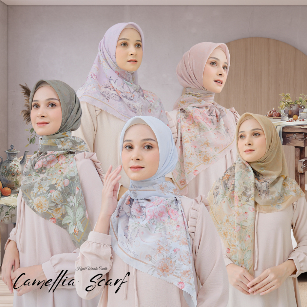 Jual BUY 3 GET 1 FREE HIJAB Hijabwanitacantik Segiempat Camellia