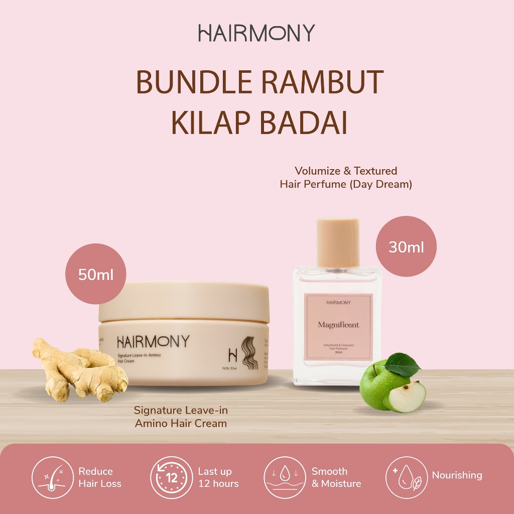 Jual Bundle Rambut Kilap Badai Hairmony Hair Perfume Hair Cream