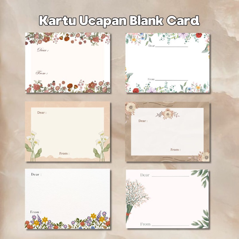 Jual Kartu Ucapan Blank Card Greeting Card Polos Gift Card