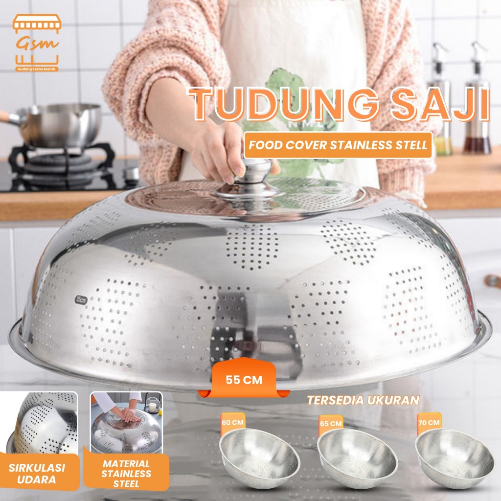 Jual GSM Tudung Saji Stainless 70CM 65CM 60CM 55CM Tutup Food Cover