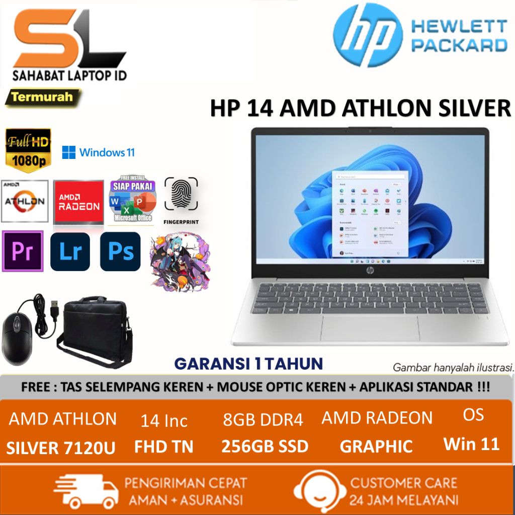 Jual Promo Laptop Murah Hp Amd Athlon Silver U Ram Gb Gb Ssd