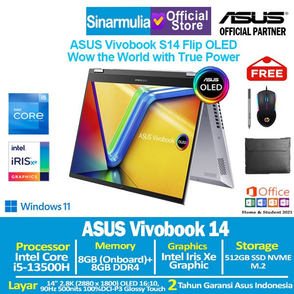 Jual Asus Vivobook S Flip Oled Tp Va I H Gb Ssd Gb