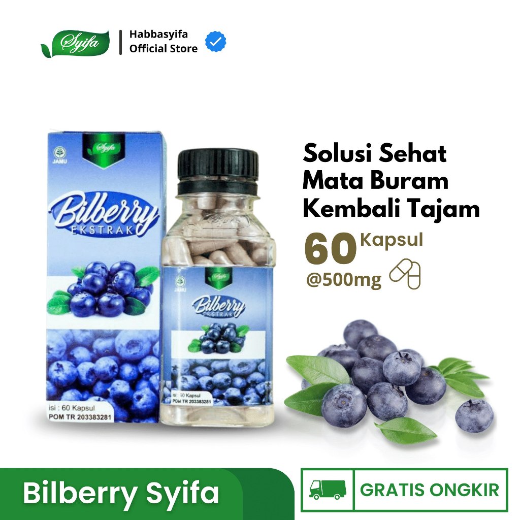 Jual Kapsul Ekstrak Bilberry Syifa 60 Kapsul Herbal Kesehatan Mata