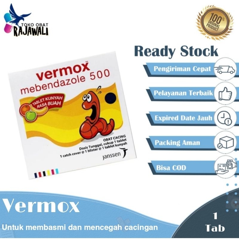 Jual Vermox 500mg Strip 1 Tablet Obat Cacing Shopee Indonesia