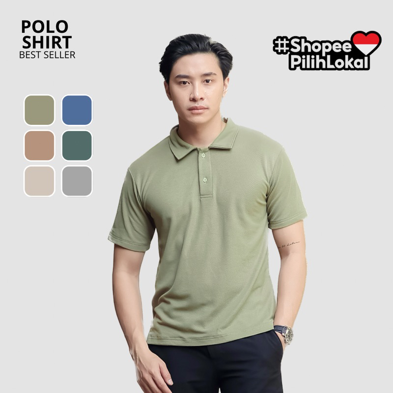 Jual Kaos Kerah Polo Shirt Polos Sage Green Pria Haibro Shopee Indonesia