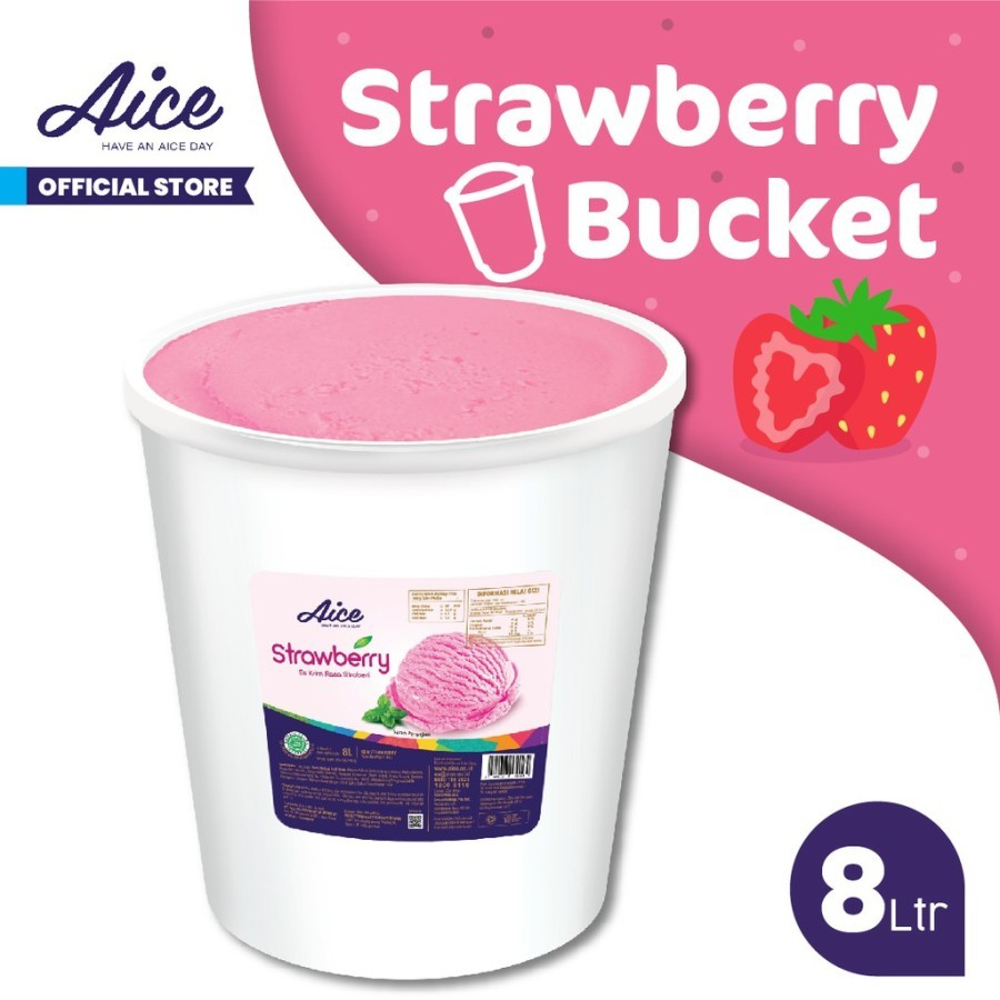 Jual AICE Ice Cream Bucket 8 Liter Strawberry Es Krim Ember