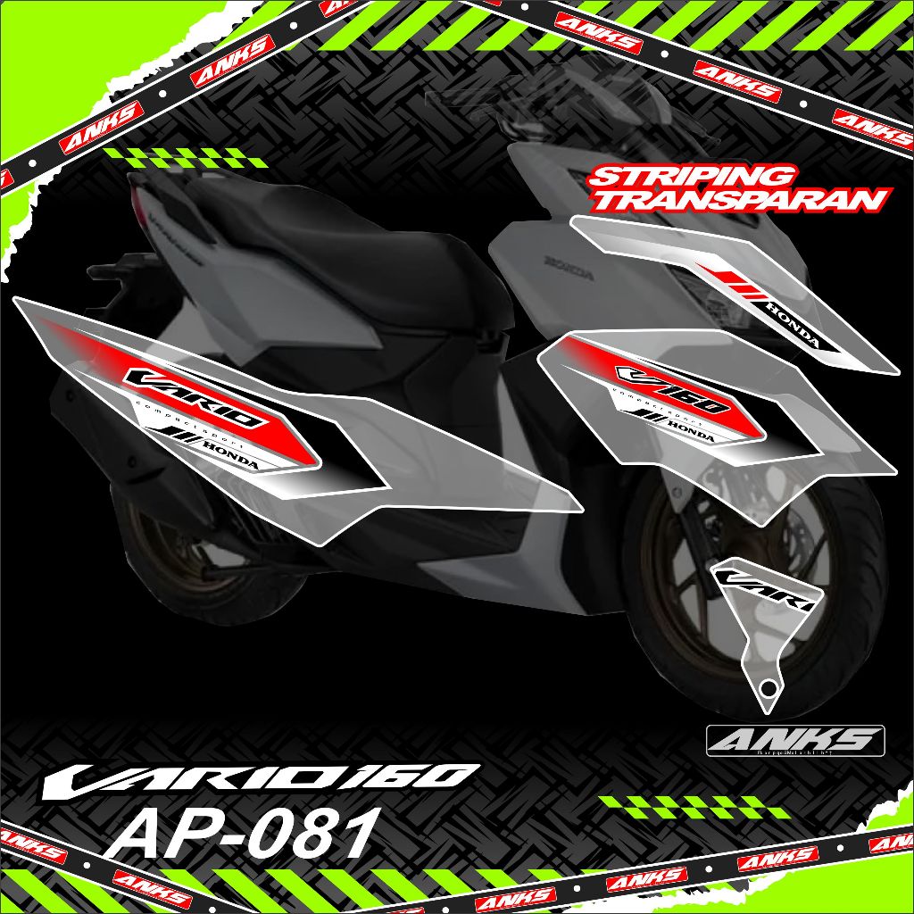 Jual AP 081 Striping Stiker Transparan Honda Vario 160 Desain Tema