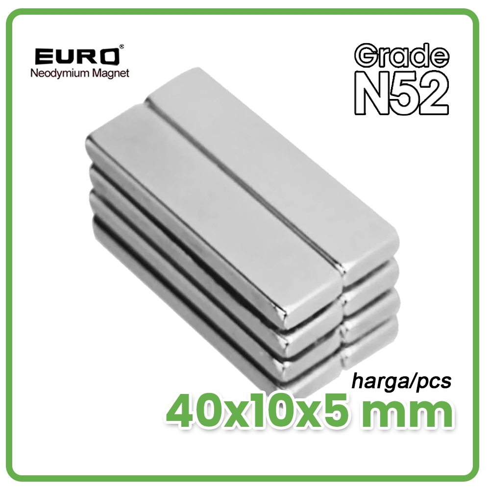 Jual MAGNET NEODYMIUM SQUARE 40X10X5 MM SUPER KUAT Magnet Kotak Persegi