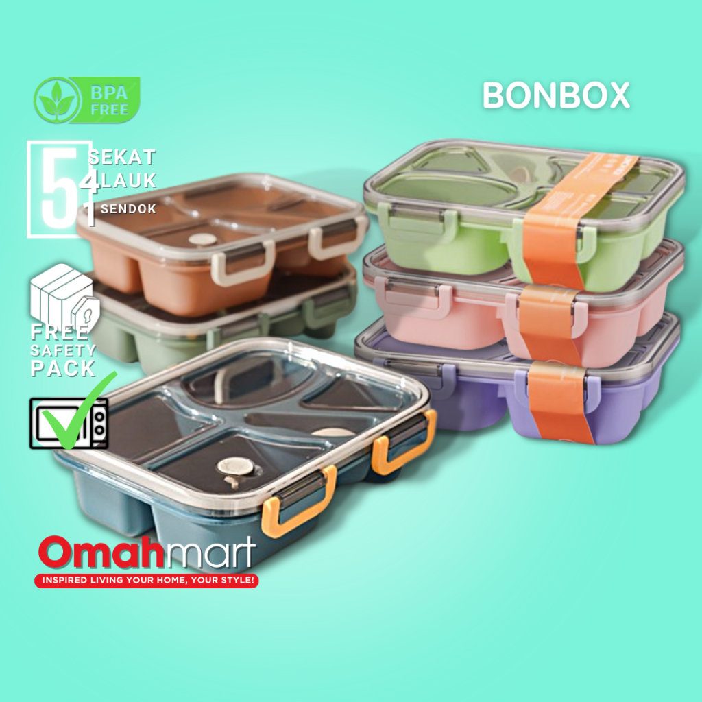 Jual Lunch Box Sekat Kotak Makan Ml Anti Tumpah Microwaveable