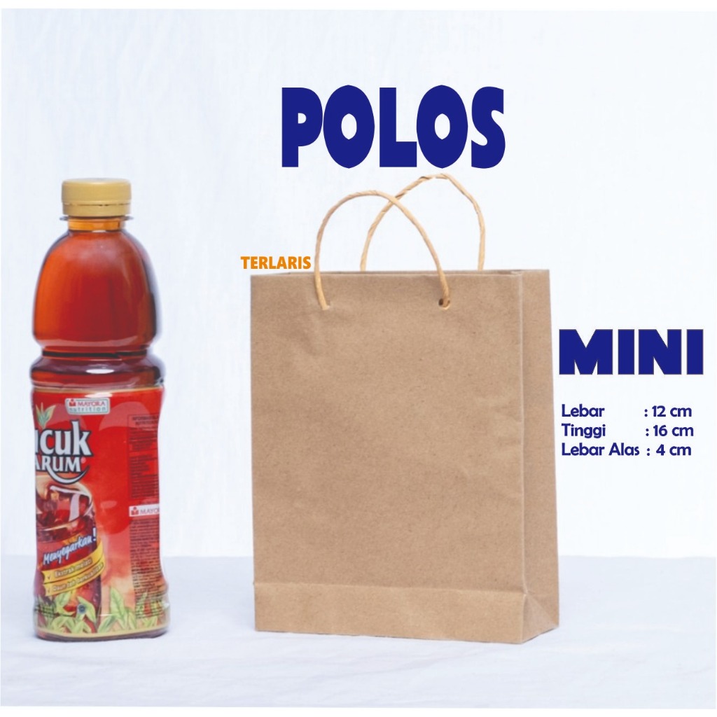 Jual PAPERBAG MINI POLOS PAPER BAG COKLAT POLOS 11 X 15 X 4 TAS