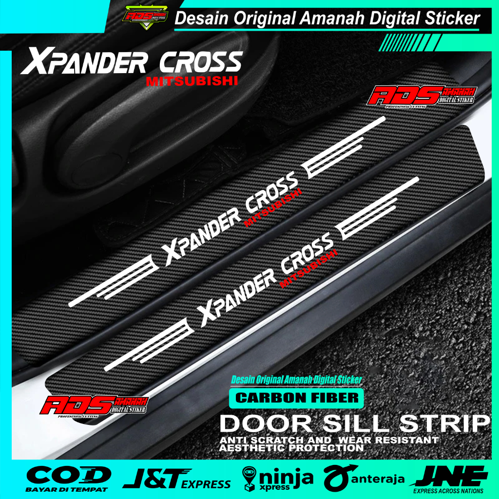 Jual Stiker Sill Plate Mobil Mitsubishi Xpander Cross Karbon 3D