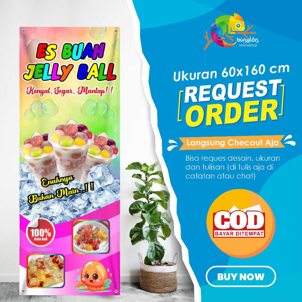 Jual Spanduk Banner X Es Buah Jelly Ball Custom Shopee Indonesia