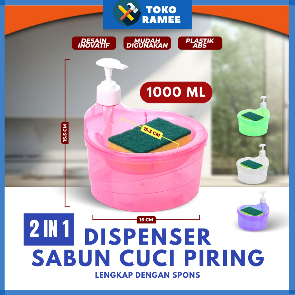 Jual Tempat Dispenser Wadah Botol Sabun Cair Cuci Piring Bentuk Bulat