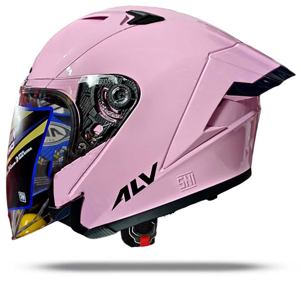 Jual Alv Ultron Pro Pink Helm Half Face Solid Standart Sni Shopee