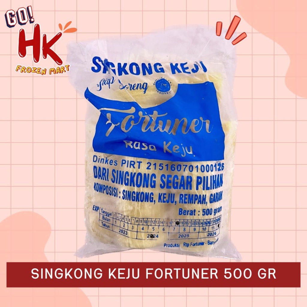 Jual Singkong Keju Fortuner 500gr Siap Goreng Rasa Cheese Cassava HK