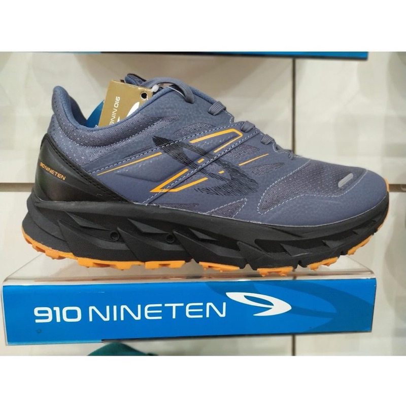 Jual Nineten Yuza Evo Sepatu Trail Running Abu Tua Hitam Jingga