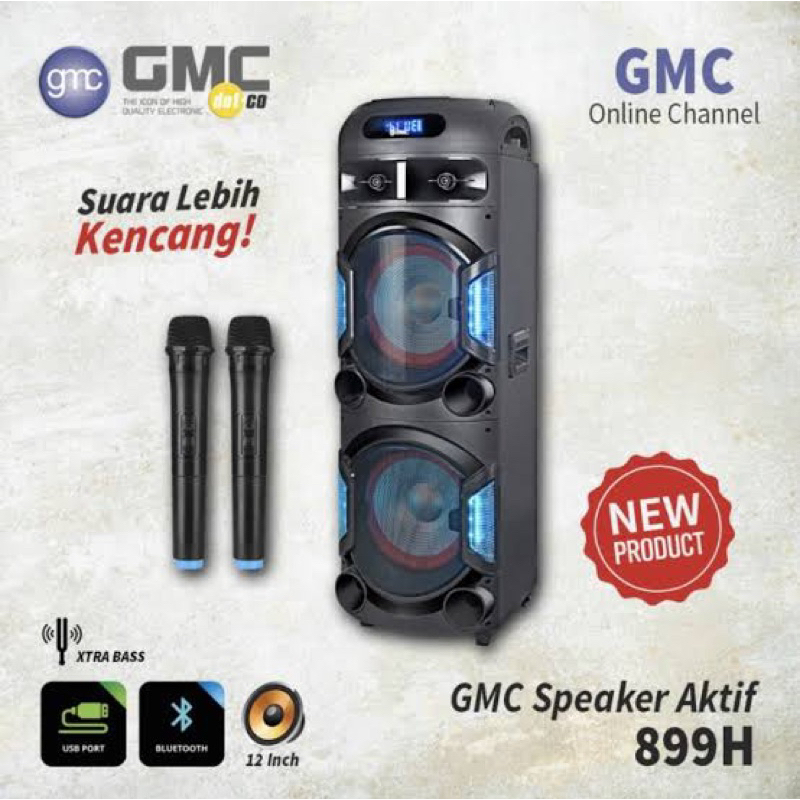 Jual GMC SPEAKER PORTABLE 12 INCH X2 Speaker GMC 899H 12 Inch Double