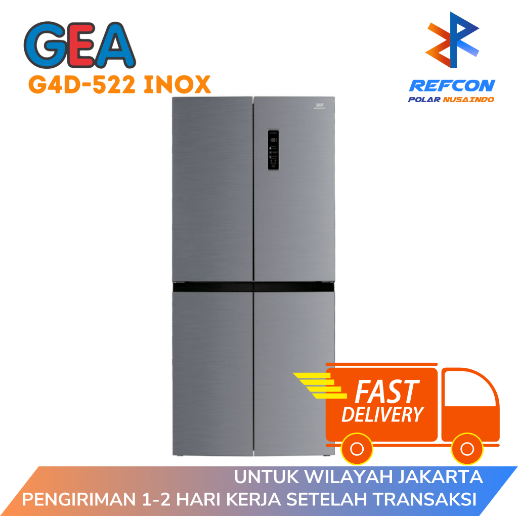 Jual Kulkas Side By Side GEA G4D 522 INOX Inverter Home Refrigerator