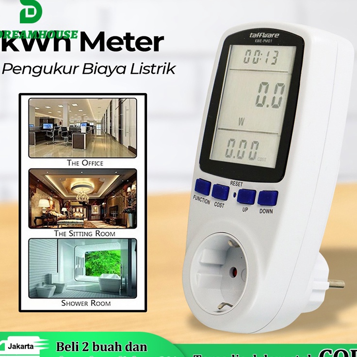 Jual B Watt Meter Stop Kontak Pengukur Daya Listrik Wattmeter KWH Volt