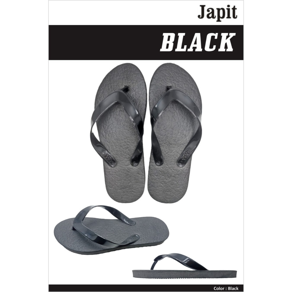 Jual Sandal Jepit Hitam Polos Jepit Black Anti Slip Murah Awet Yeye