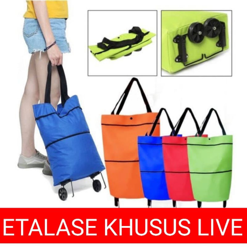 Jual Keranjang Live Tas Troli Lipat Roda Belanja Serbaguna Tas