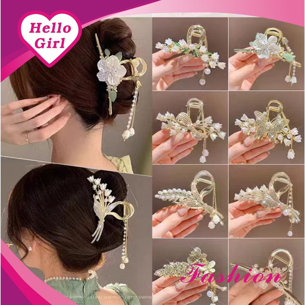 Jual Hello Girl F Jepit Rambut Wanita Gaya Korea Motif Bunga Pita