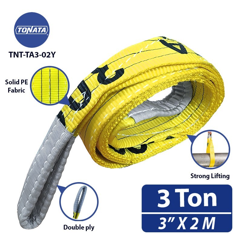 Jual Webbing Sling Belt Ton X M Yellow Tonata Tali Angkat Double