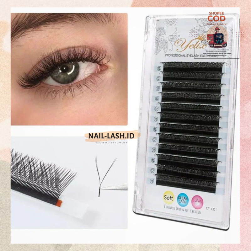 Jual YELIX YY SHAPE D0 07 LASHES RUSSIAN VOLUME EYELASH EXTENSION