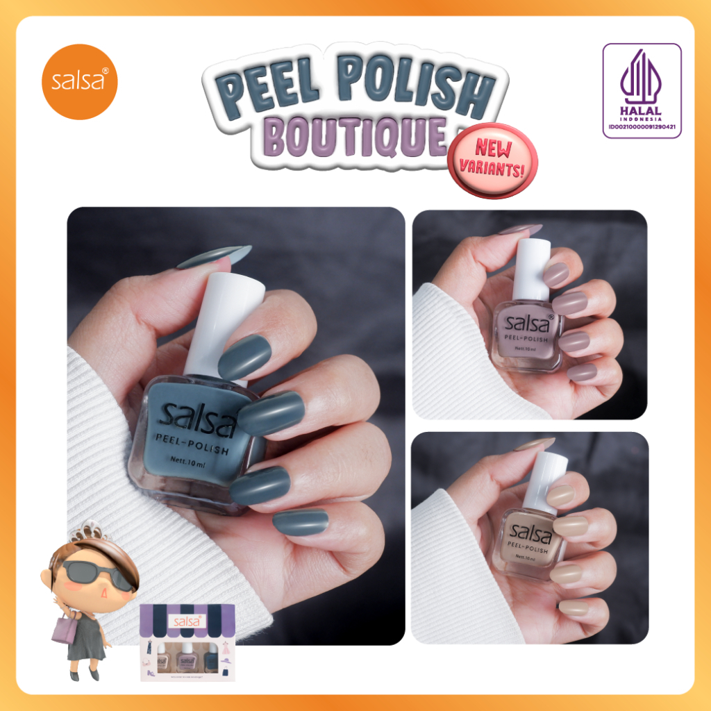 Jual Salsa Kutek Peel Off Nail Polish Set Box Isi Set Kutek Peel