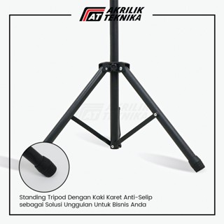 Jual Tripod Stand Banner Display 2 Sisi Tiang Iklan Barcode Akrilik