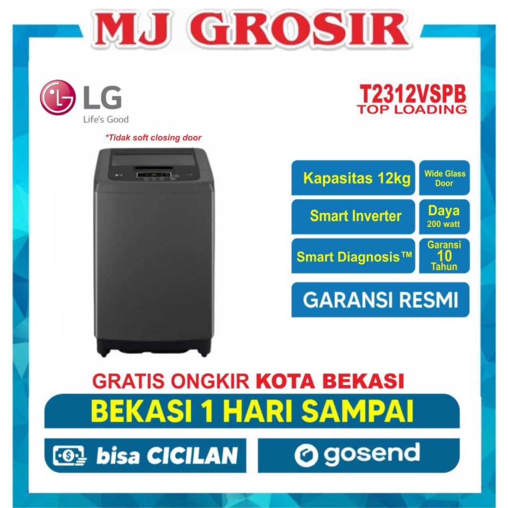 Jual MESIN CUCI LG T 2312 VS2W 12KG 1 TABUNG 2312 VSPB 12 KG SMART