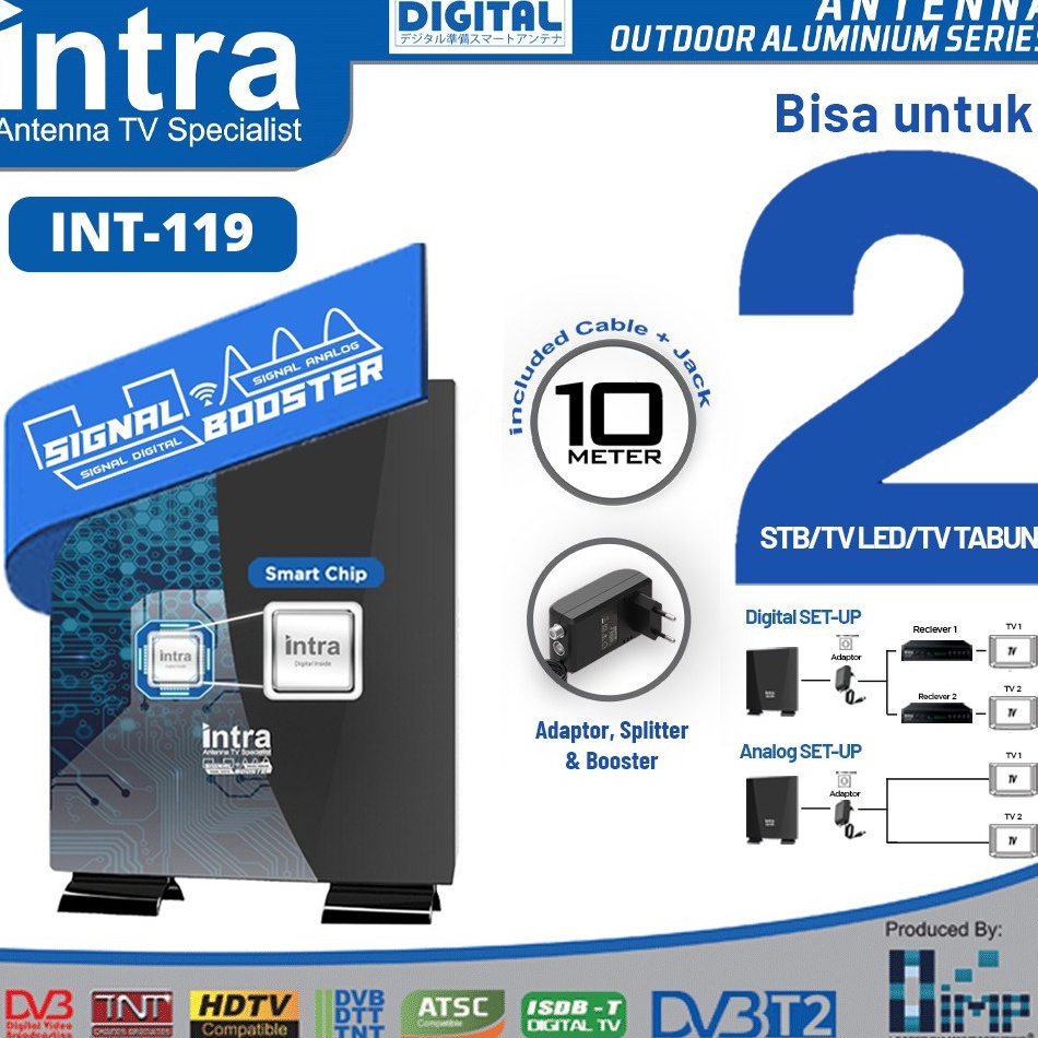 Jual Antena TV Luar Dalam Intra Int119 Analog Digital BISA 2 TV