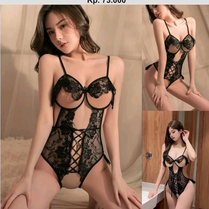 Jual Sexy Lingerie Model Open Crotch Baju Tidur Sexy Wanita D1306BK