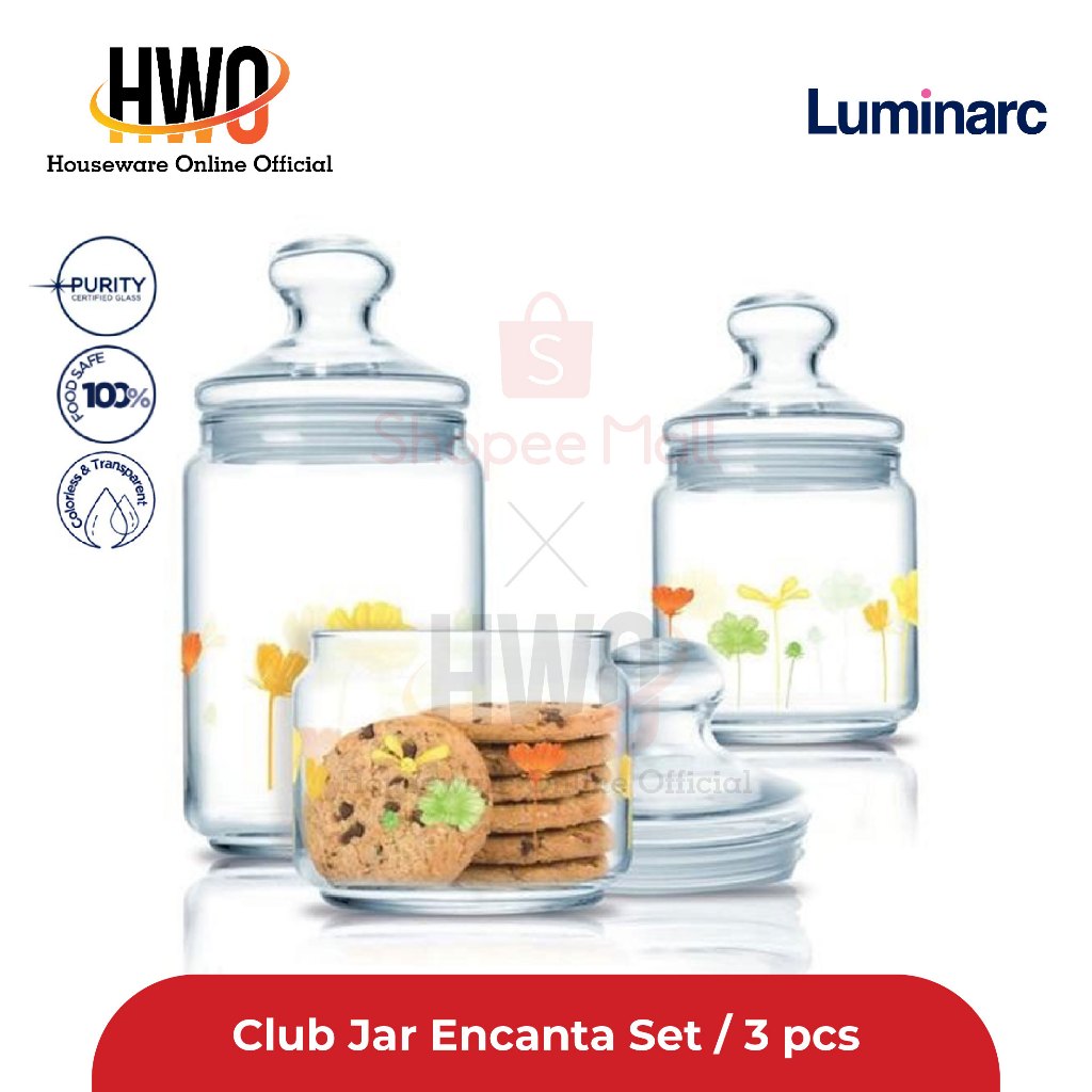 Jual Luminarc Toples Club Jar Encanta Set Pcs Shopee Indonesia