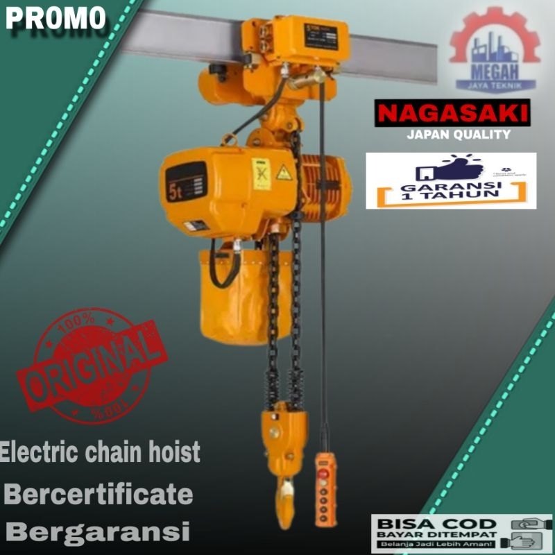 Jual Electric Chain Hoist Ton X Meter With Troly Phase Nagasaki