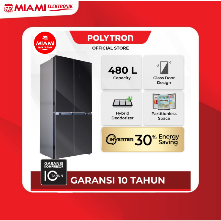 Jual POLYTRON PRS 510X PRS510X Kulkas 4 Pintu Side By Side 480 Liter