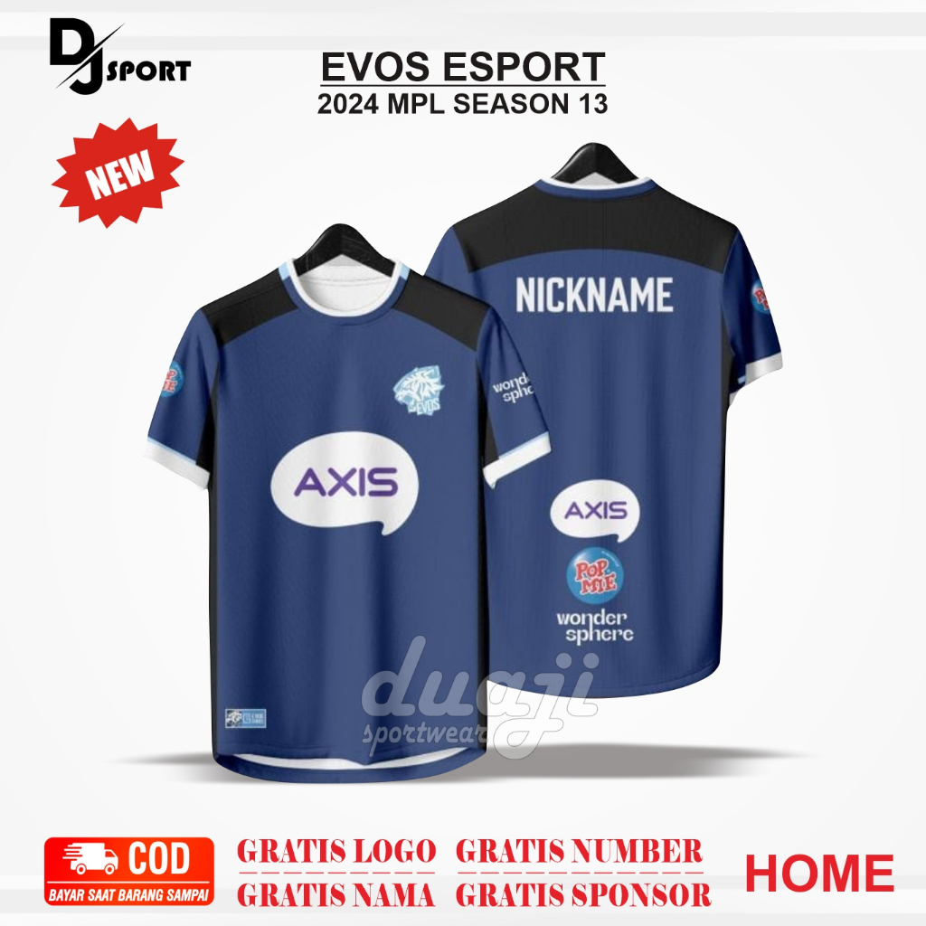 Jual Baju Jersey EVOS ESPORT Terbaru 2024 Mpl Season 13 Premium Free