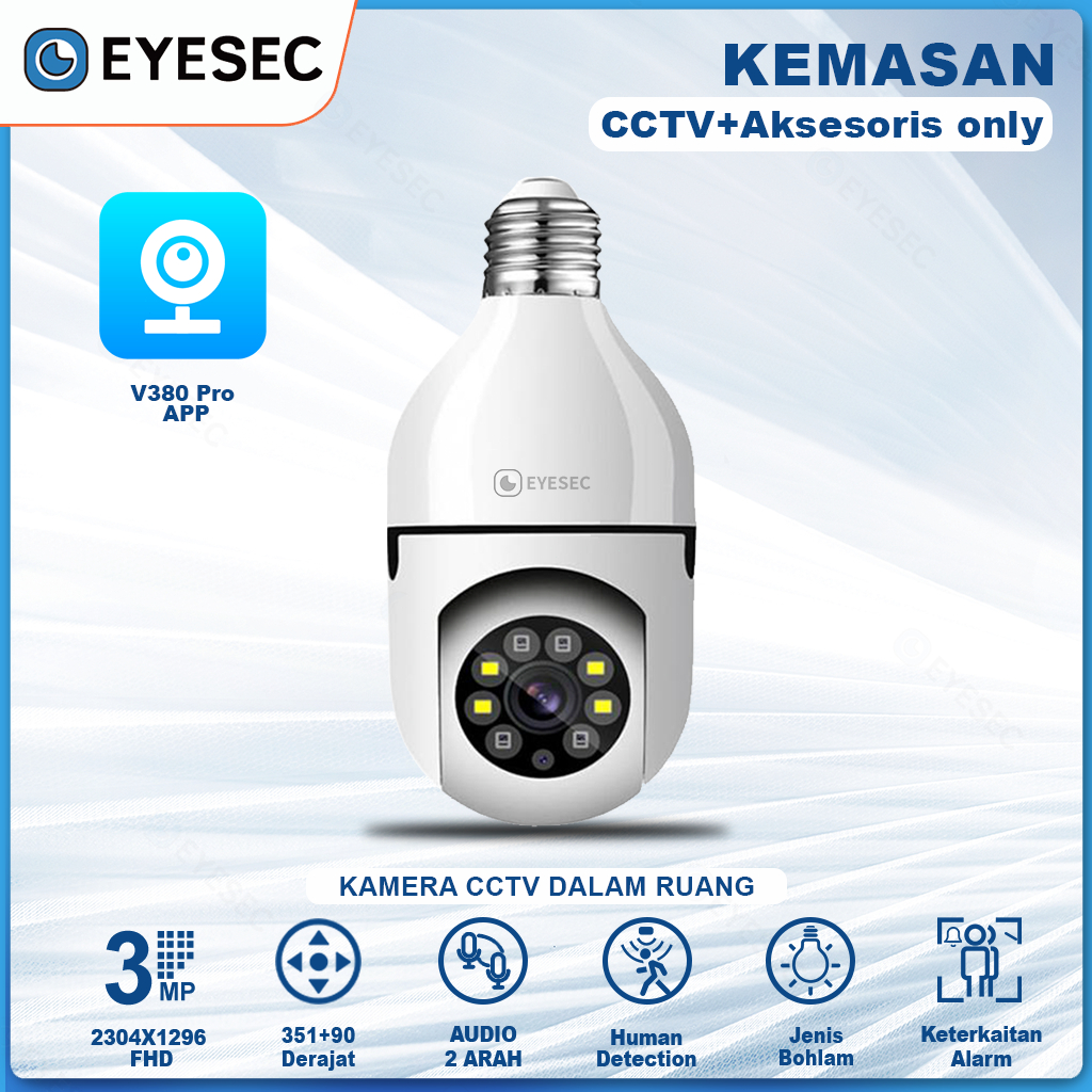 Jual Eyesec Cctv Lampu V Pro Mp Kamera Cctv Wifi Bohlam Ptz