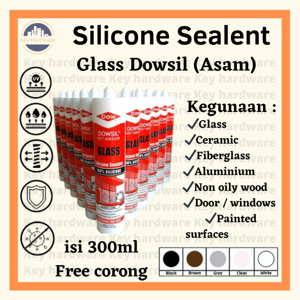 Jual Lem Silicone Sealant Dowsil Glass Asam Lem Kaca Aquarium Dll