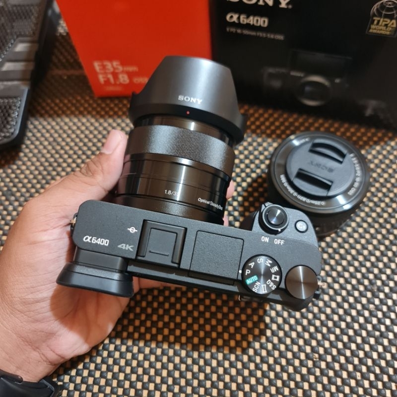 Jual KAMERA SONY A6400 LENSA 35MM F1 8 OSS 16 50MM OSS FULLSET LIKE