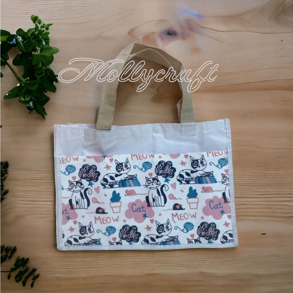 Jual Tas Jinjing Kanvas Kombinasi Souvenir Pernikahan Totebag Kanvas