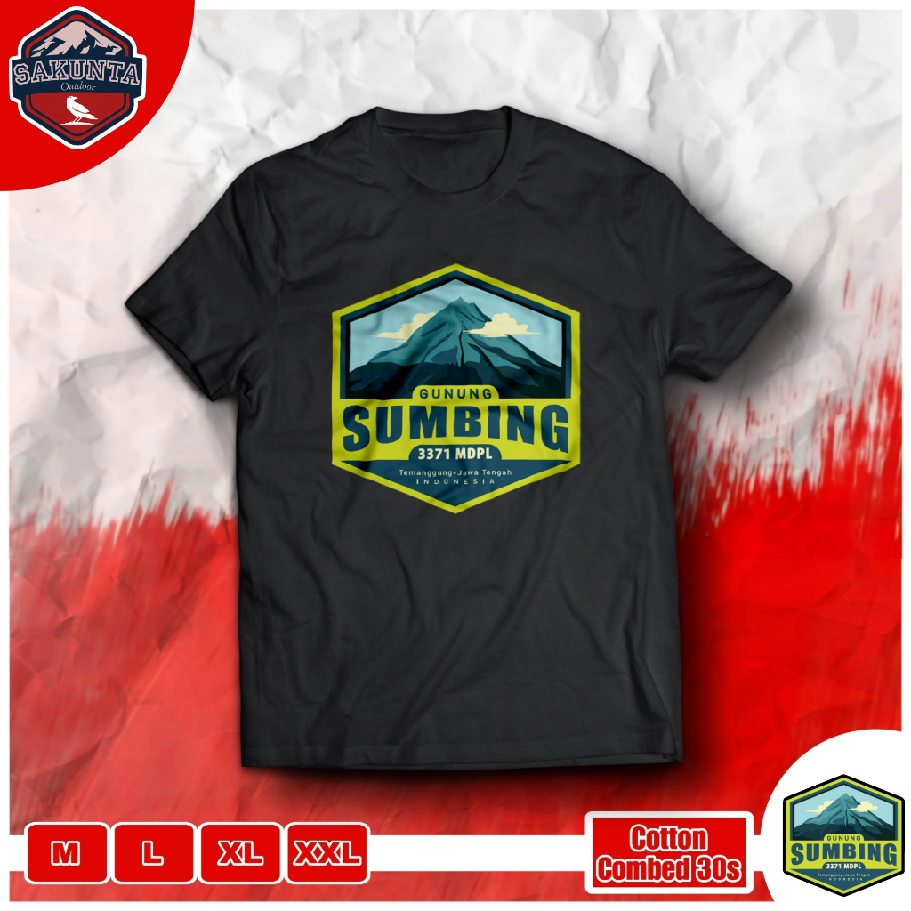 Jual GUNUNG SUMBING Kaos Pendaki Gunung Pria Dan Wanita Tshirt Hikking