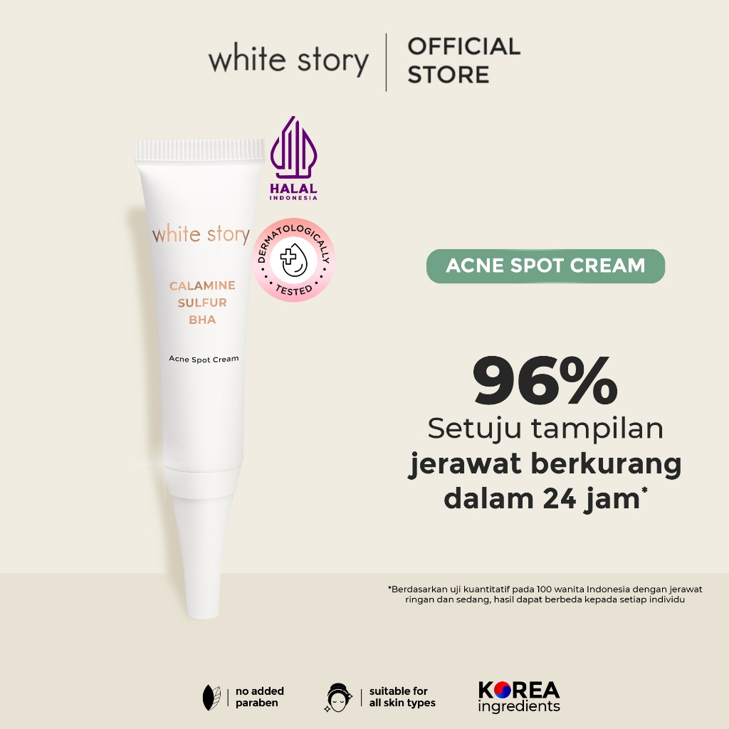 Jual White Story Acne Spot Cream Krim Totol Atasi Jerawat Shopee