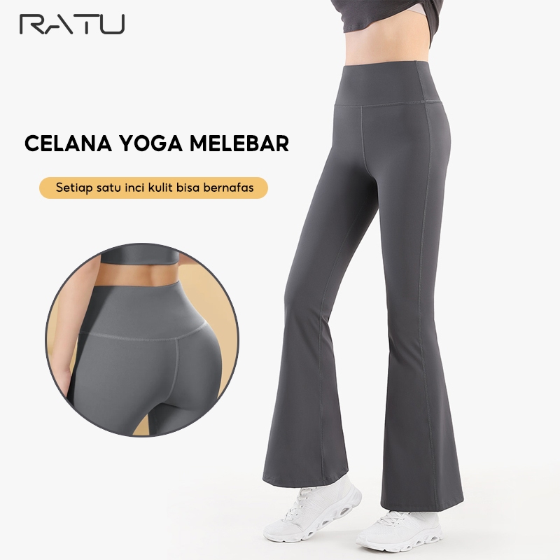 Jual RATU Legging Sport Celana Yoga Wanita Celana Cutbray Wide Leg High