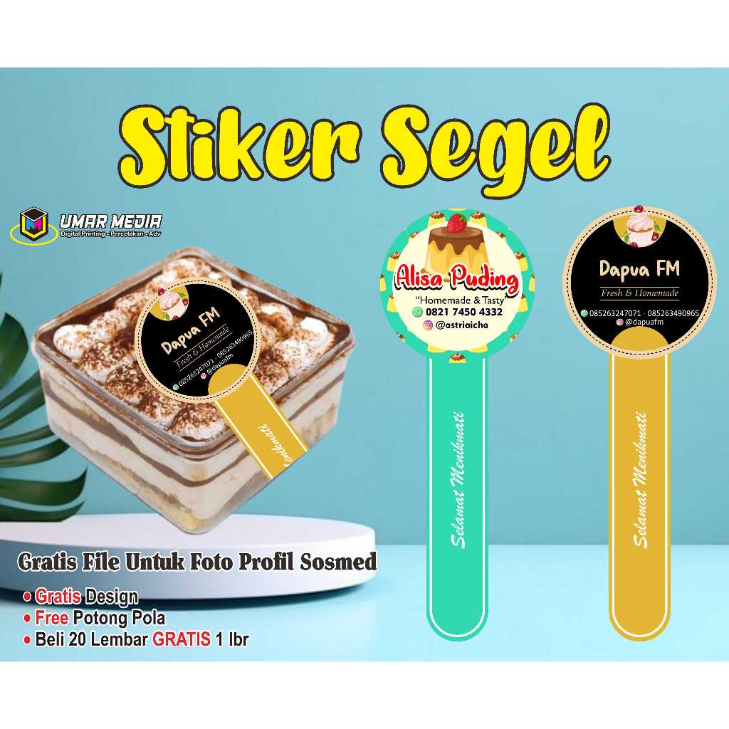 Jual Satu Hari Jadi Stiker Segel Dessert Makanan Bento Label Usaha