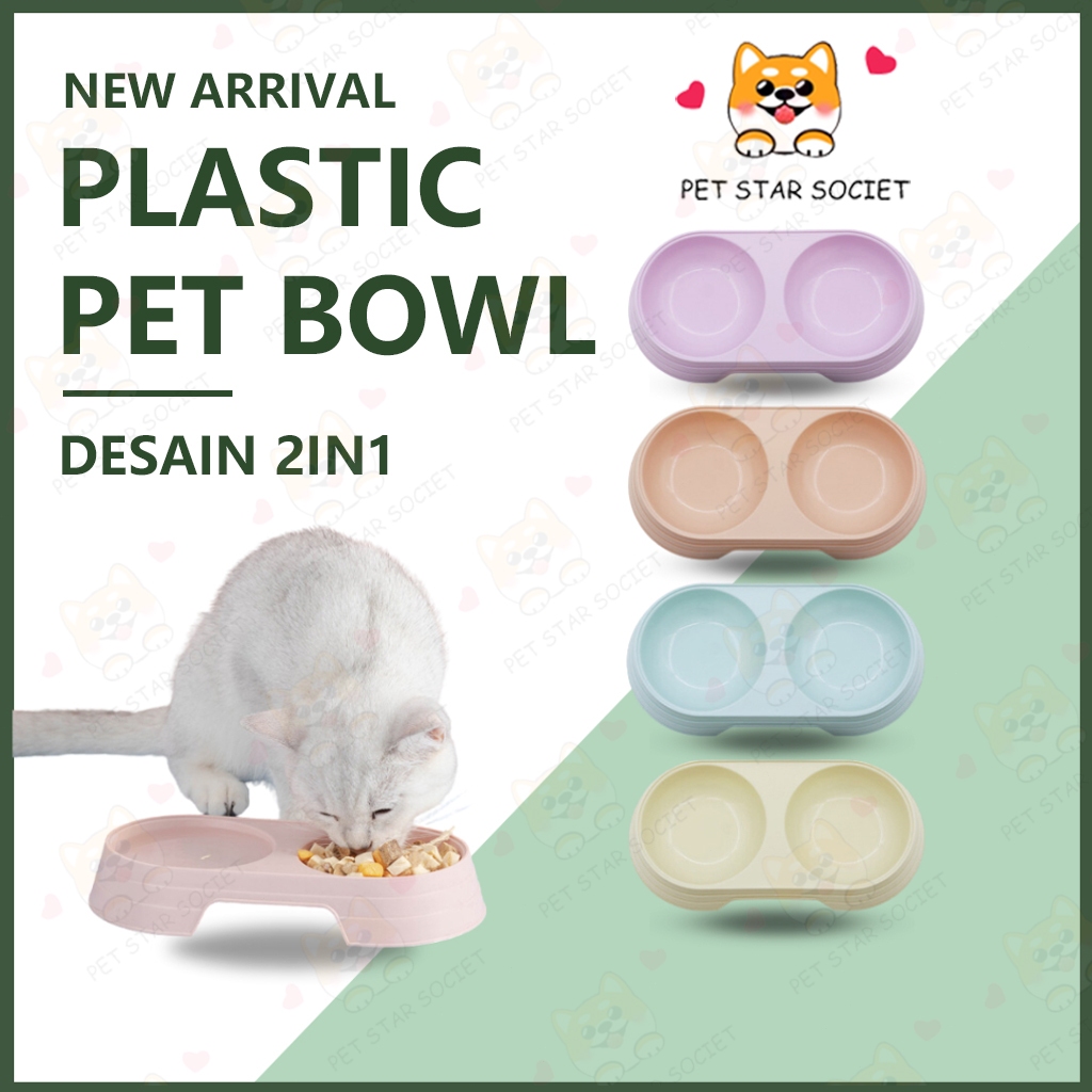 Jual Tempat Makan Double Bowl Kucing Anjing Anti Semut Mangkok