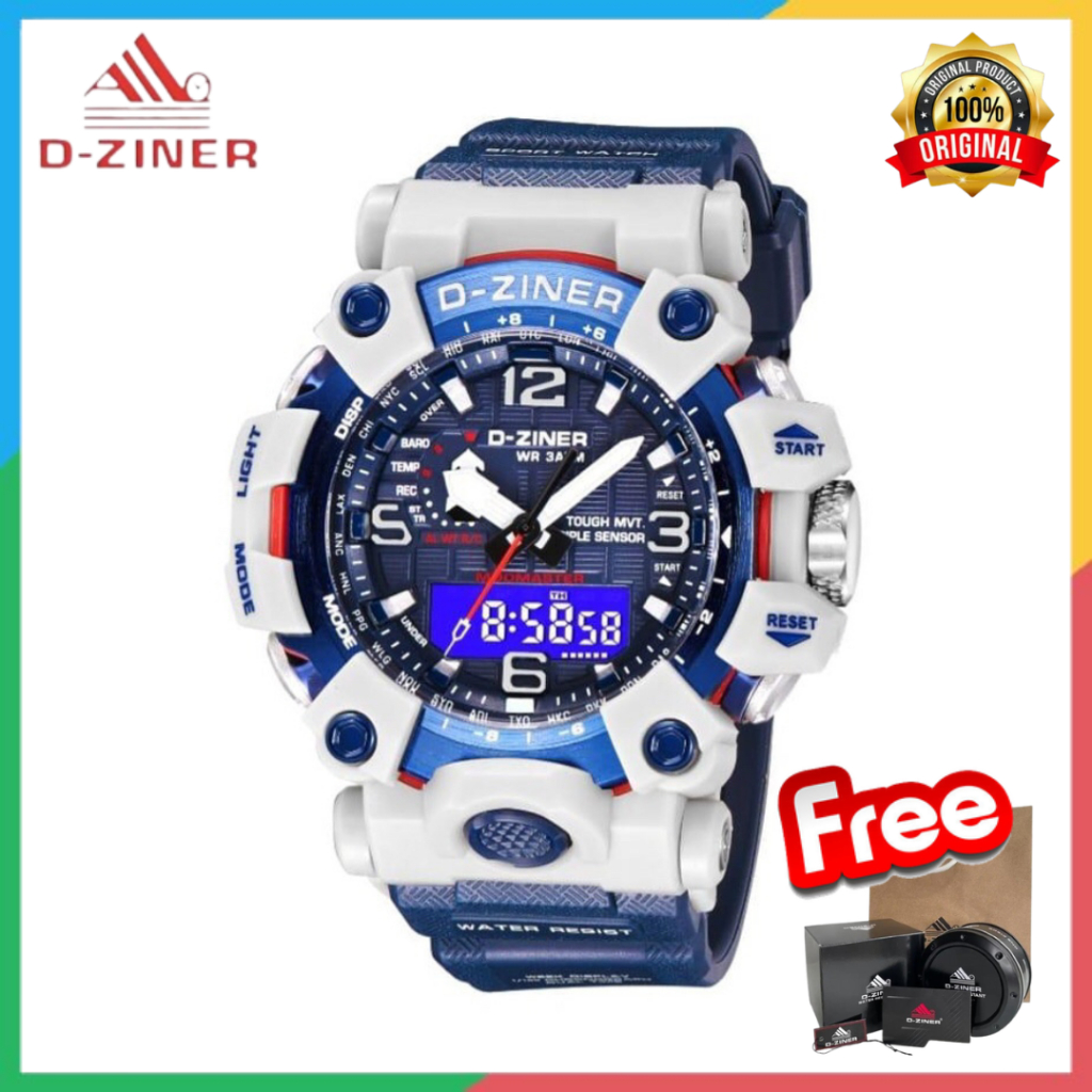 Jual Miyato Jam Tangan Pria D ZINER D 8316 Digital Analog Dual Time