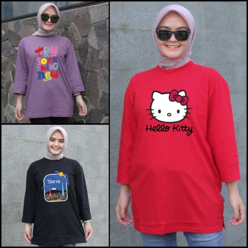 Jual Kaos Oversize Jundo Bahan Adem Tebal 24s Kaos Muslimah Atasan