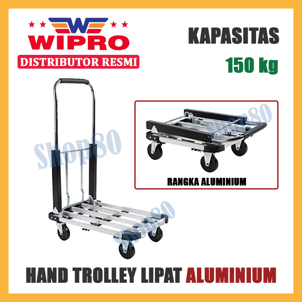 Jual Wipro Troli Trolly Barang Lipat Aluminium Hand Trolley Dorong 150